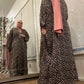Nour Oversized Abaya - Evergreen & Blush Escape