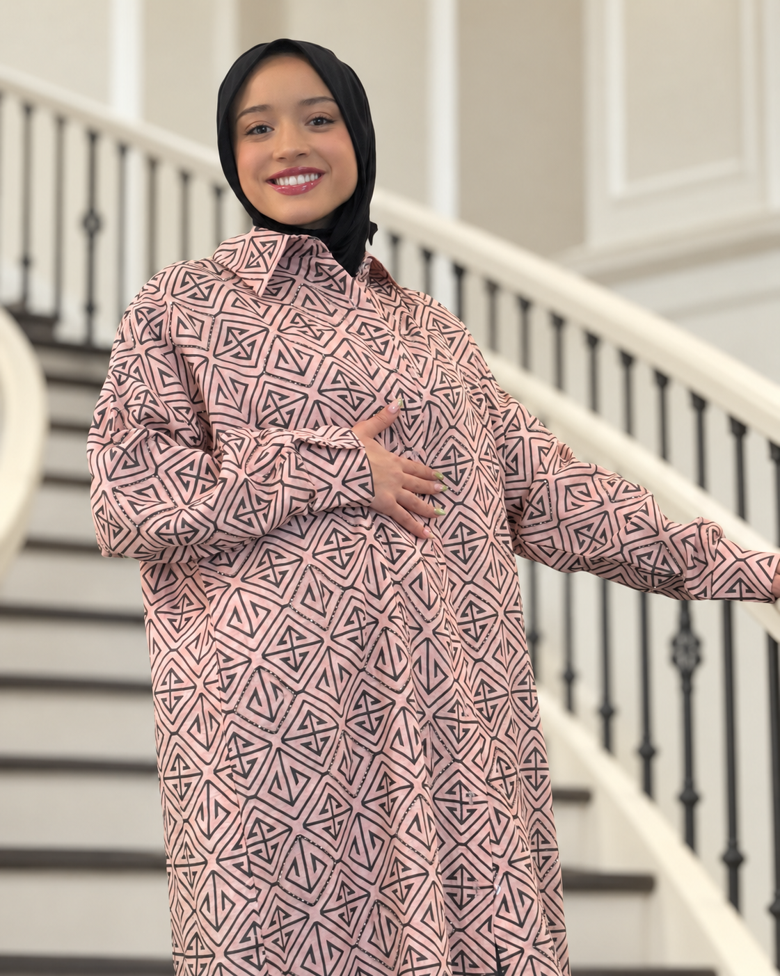 City Lines Beaded Shirtdress