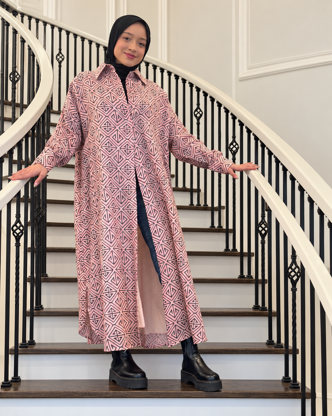 City Lines Beaded Shirtdress