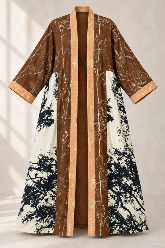 Up-cycled Pocket Anorak Abaya - Woodland Study