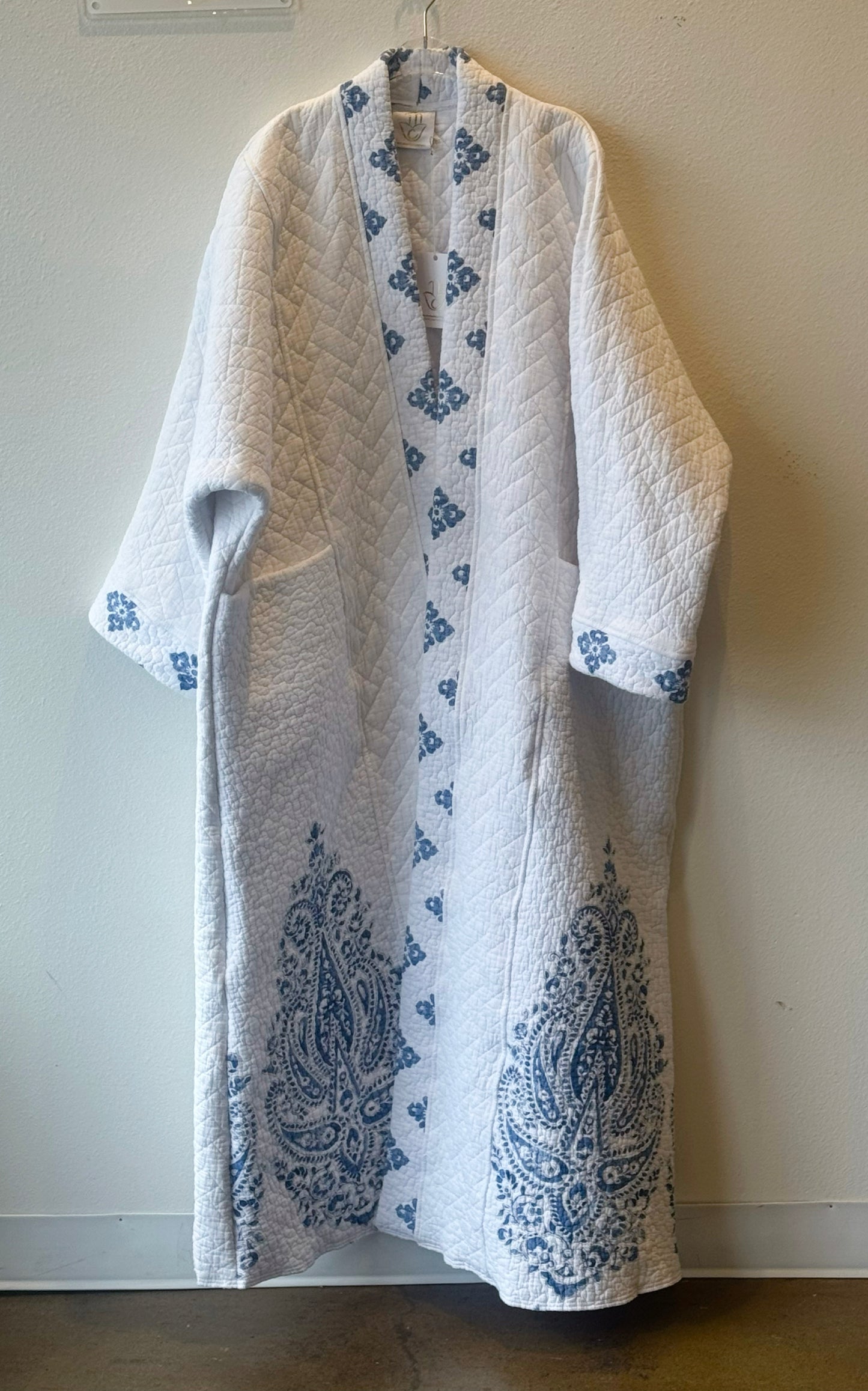 Up-cycled Pocket Anorak Abaya - Indigo Paisley