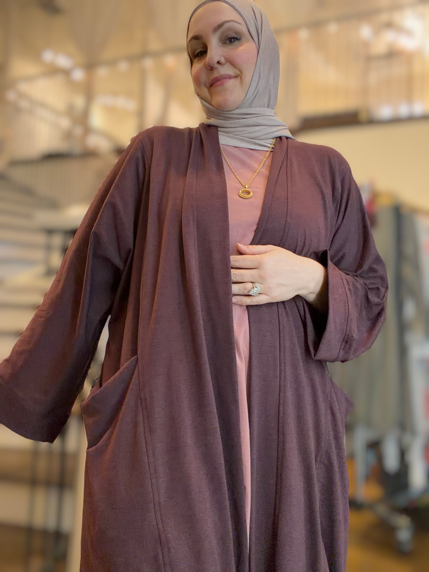 Pocket Anorak Abaya - Eggplant Athleisure