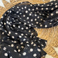 Chiffon Hijab: Classic Black and Beige Polka Dot