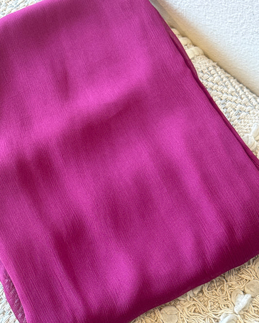Extra Wide Crinkle Chiffon Hijab: Magenta