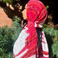 Chiffon Hijab: Red White Fade
