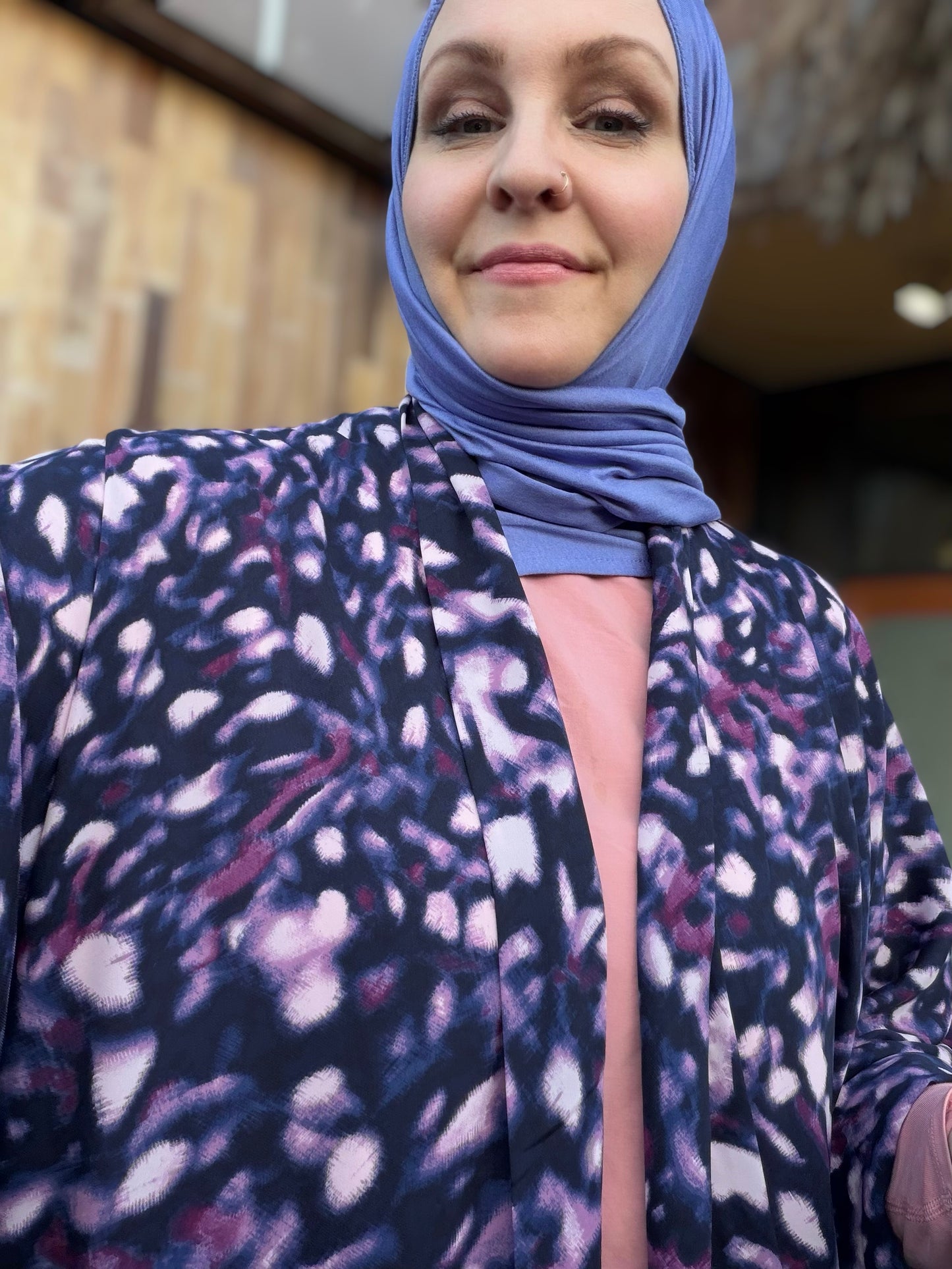 Nour Oversized Satin Abaya - Purple Ferrasha