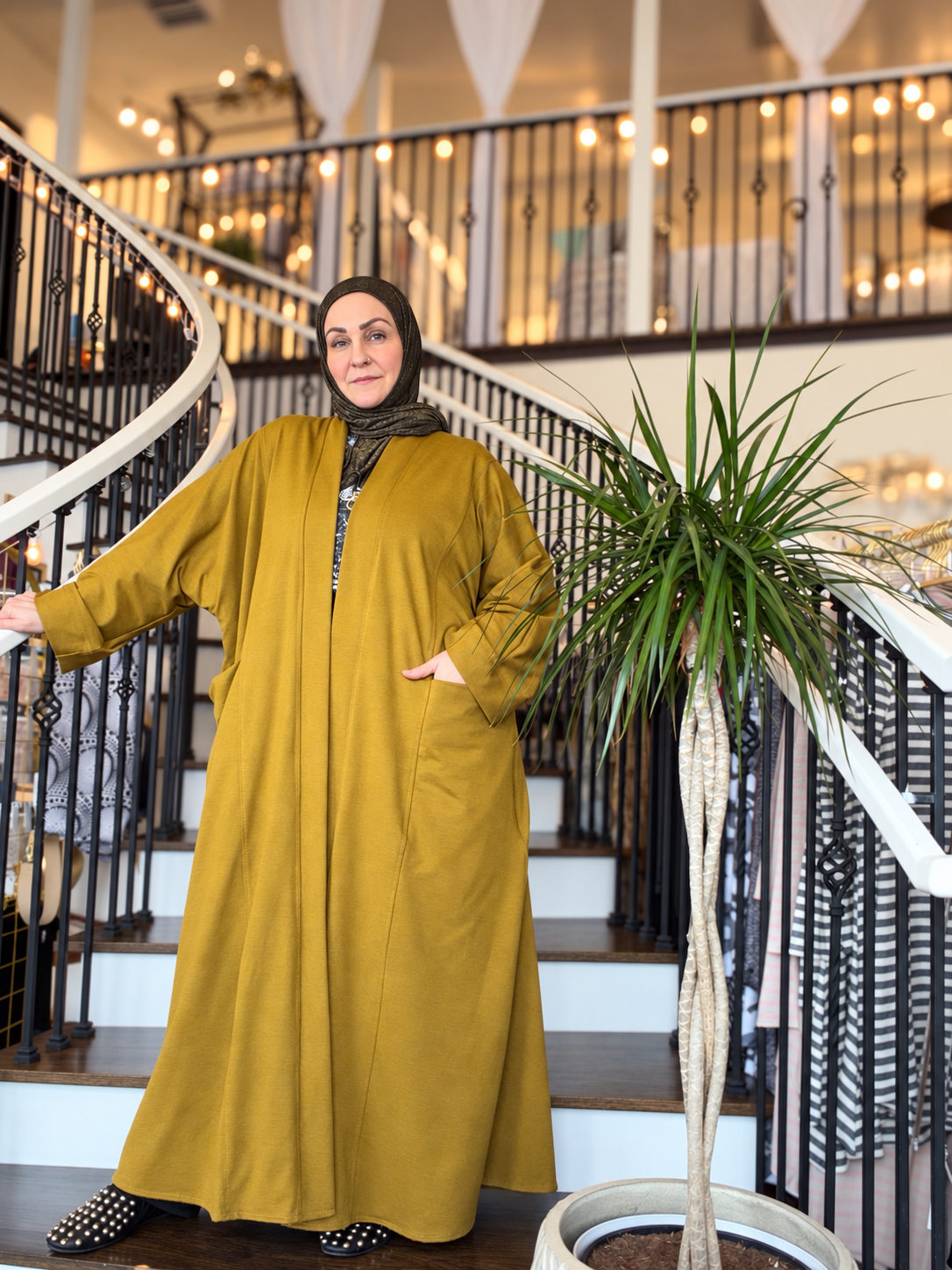 Pocket Anorak Abaya - Golden Ochre Athleisure