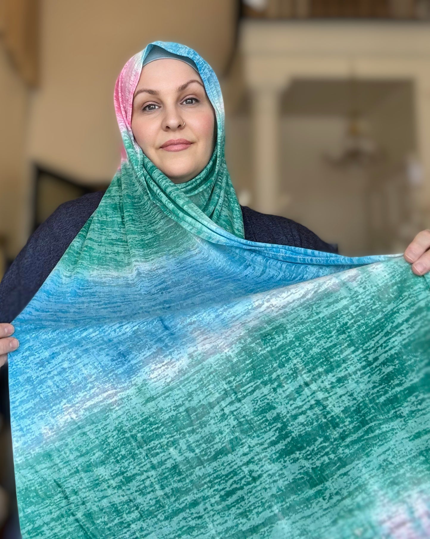 Burnout Tissue Jersey Hijab: Zuma Beach