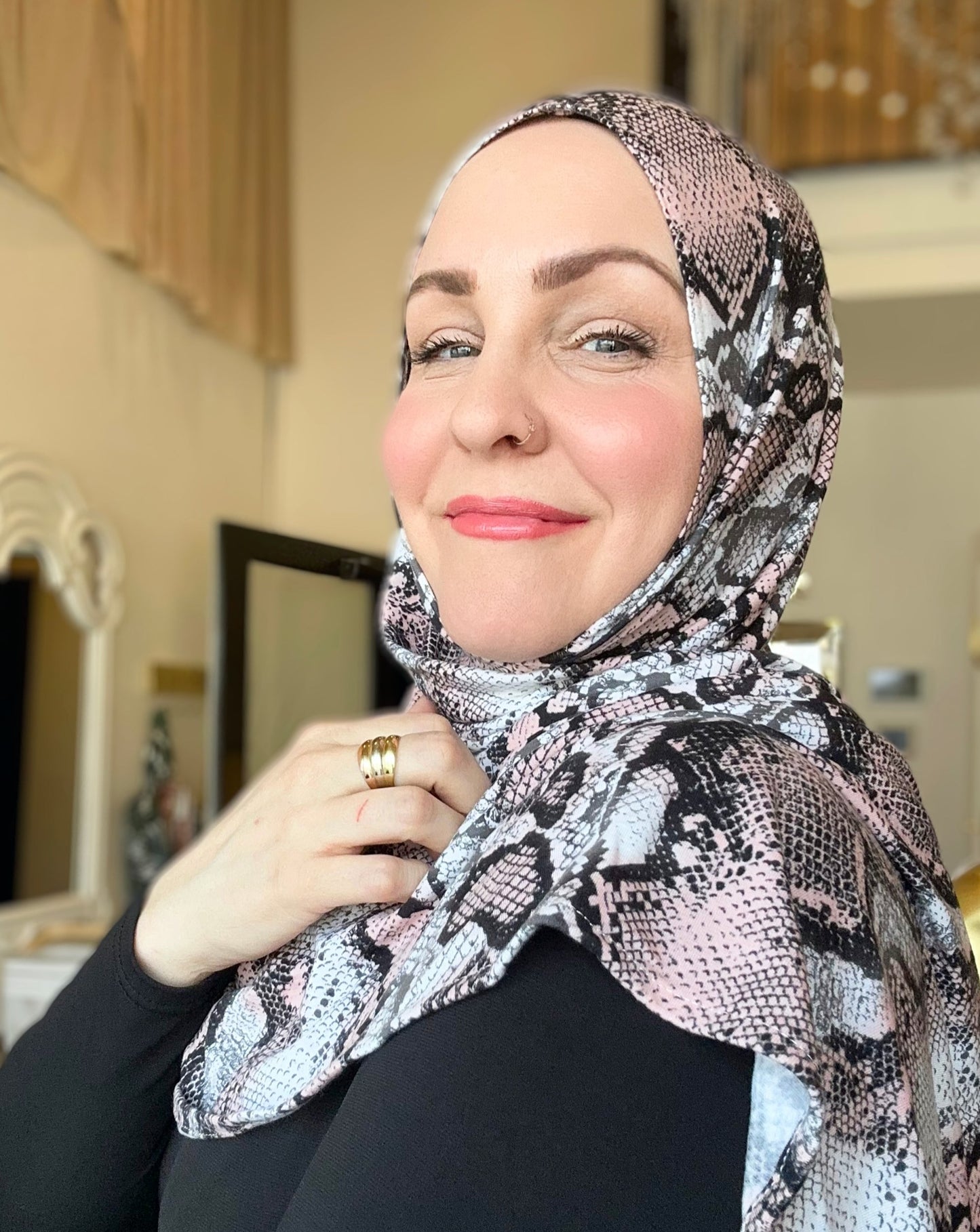 Printed Jersey Hijab: Venomous Blush