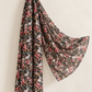 Crinkle Chiffon Hijab: Midnight Wildflower