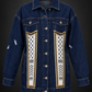 Palestine: Memory & Witness — Dark Wash Denim Kufiya Jacket