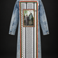 Palestine: Memory & Witness — Long Acid Wash Denim Kufiya Jacket