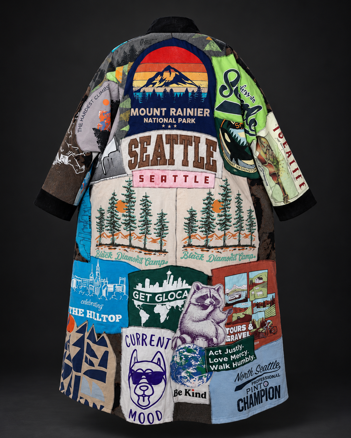 Upcycled Graphic Tee Abaya — Pacific Northwest | Threads of Renewal 2026