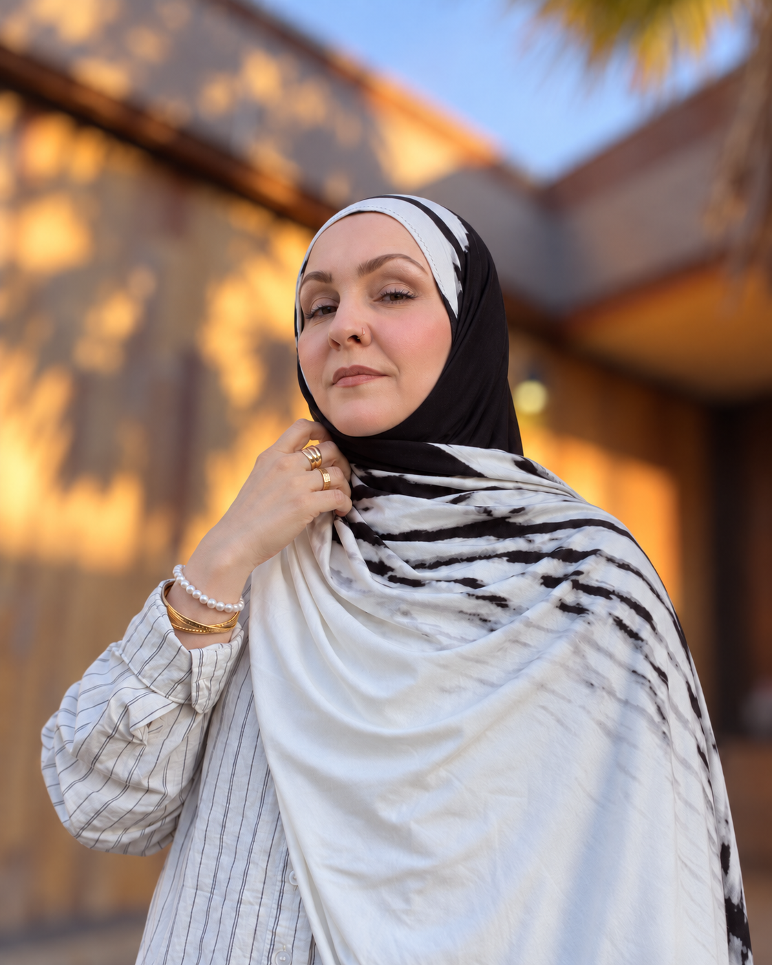Printed Jersey Hijab: Rainshadow