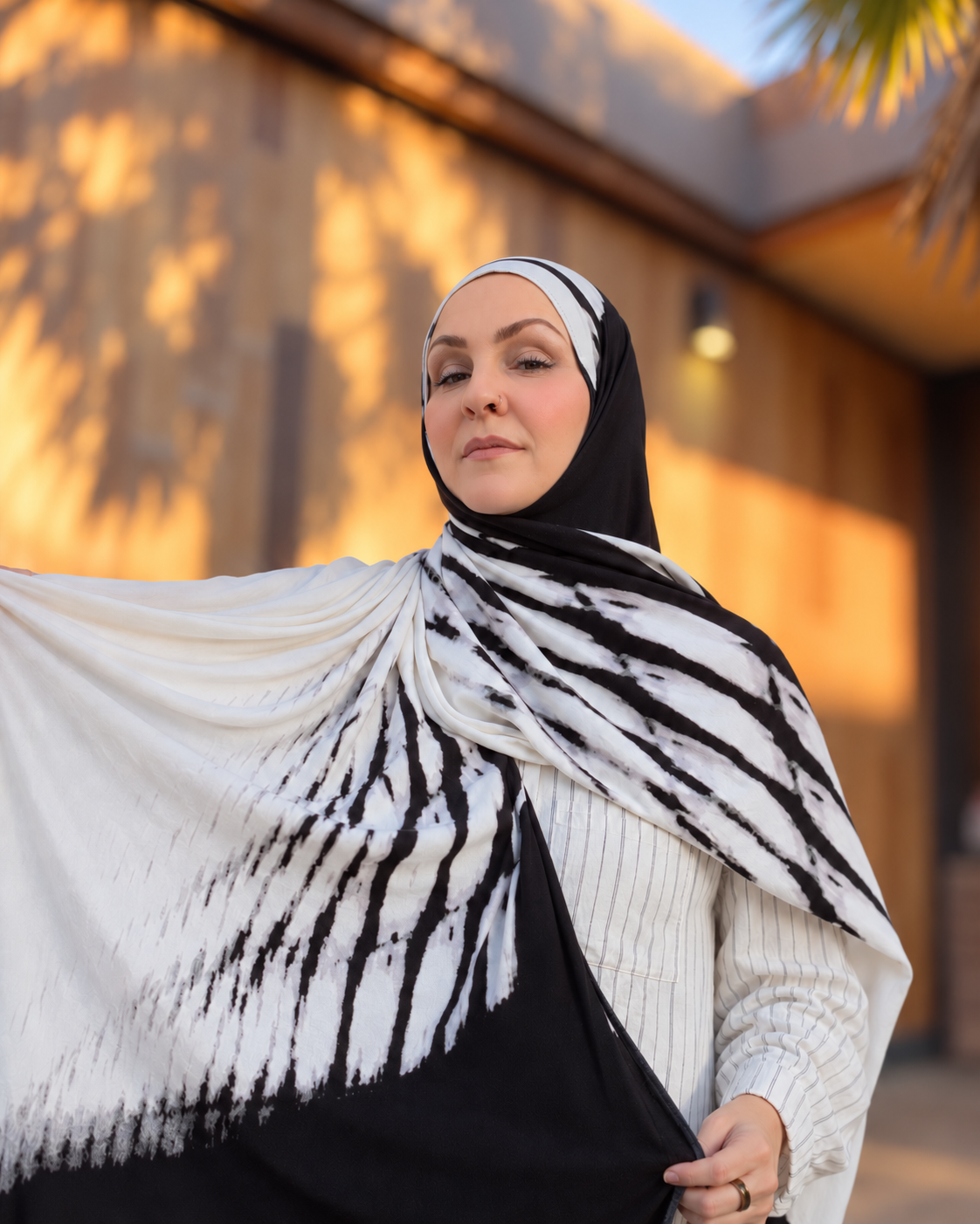 Printed Jersey Hijab: Rainshadow