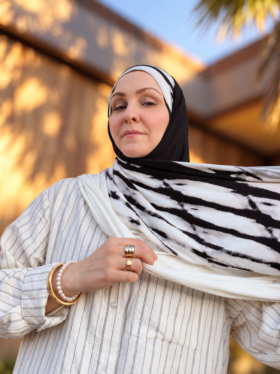 Printed Jersey Hijab: Rainshadow
