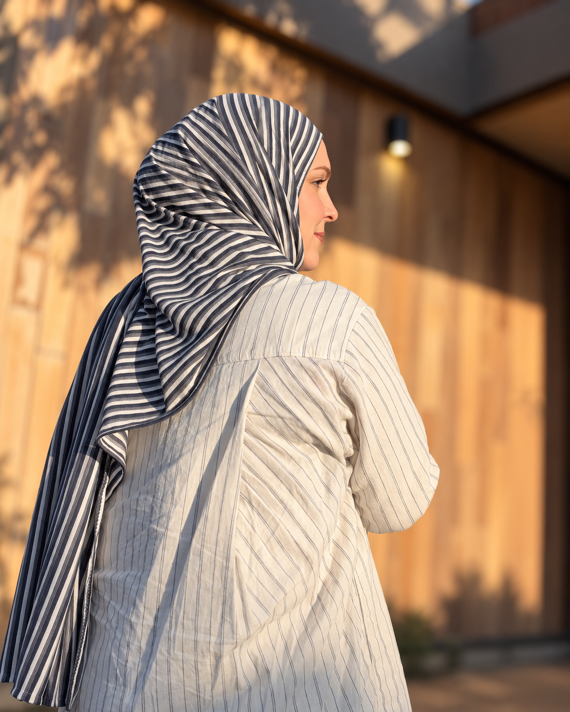 Woven Jersey Hijab: Cascadia Fogline