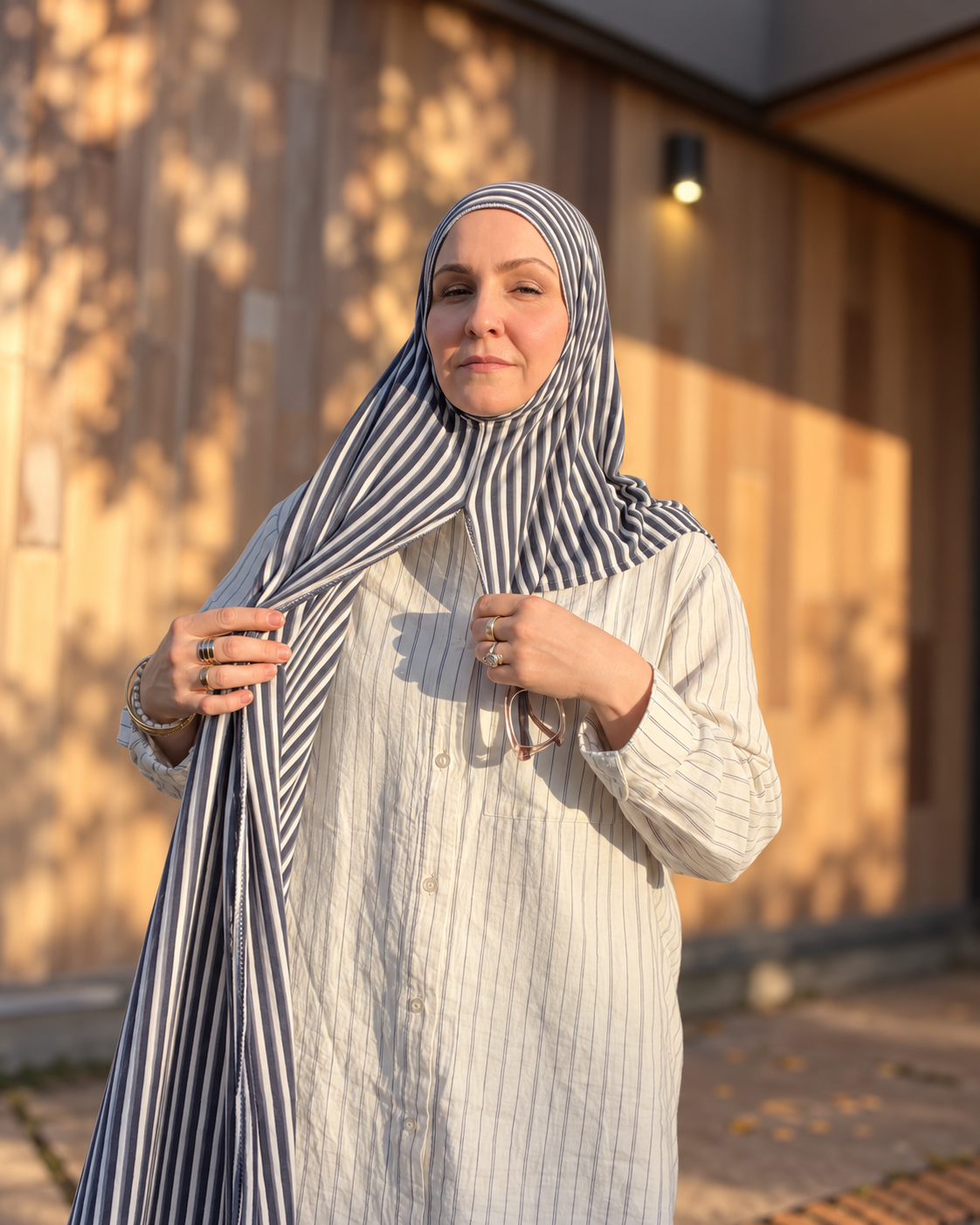 Woven Jersey Hijab: Cascadia Fogline