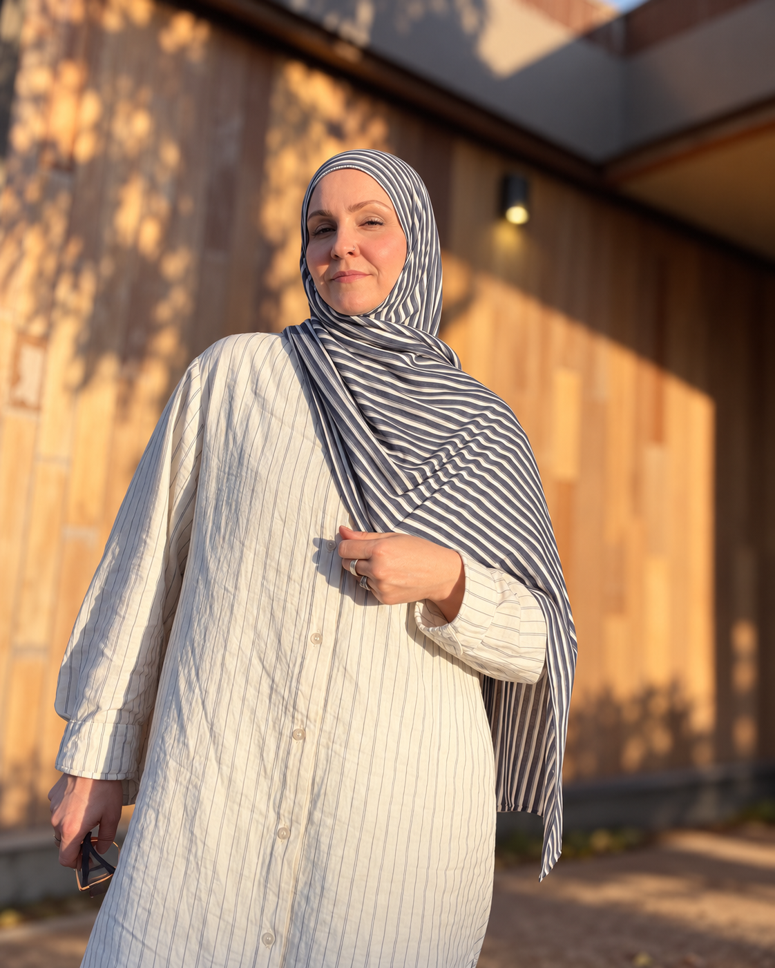 Woven Jersey Hijab: Cascadia Fogline