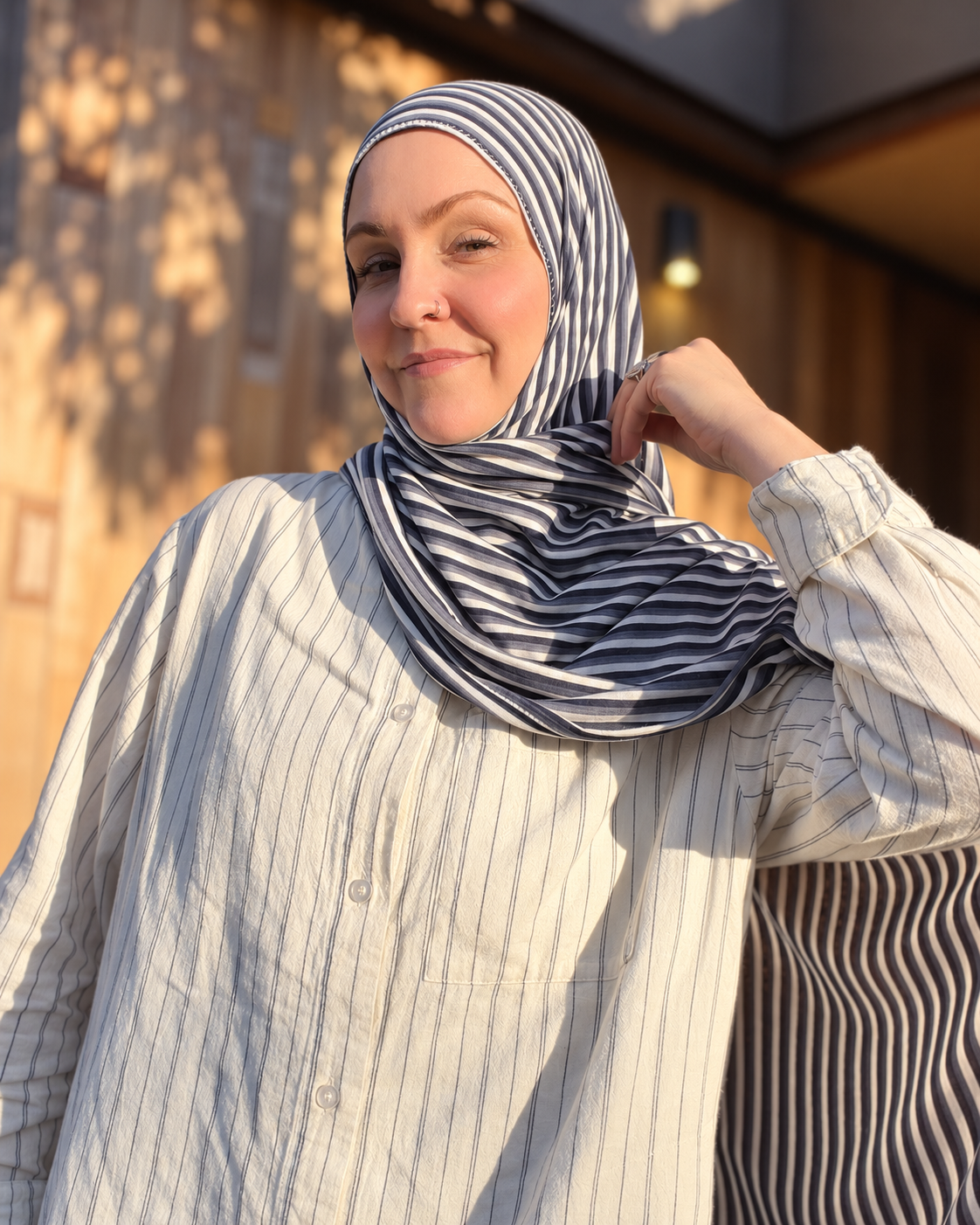 Woven Jersey Hijab: Cascadia Fogline
