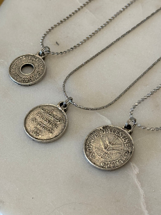 Historic Palestine Necklace: Silver Coin