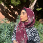 Crinkle Chiffon Hijab: Halal Merlot Floral