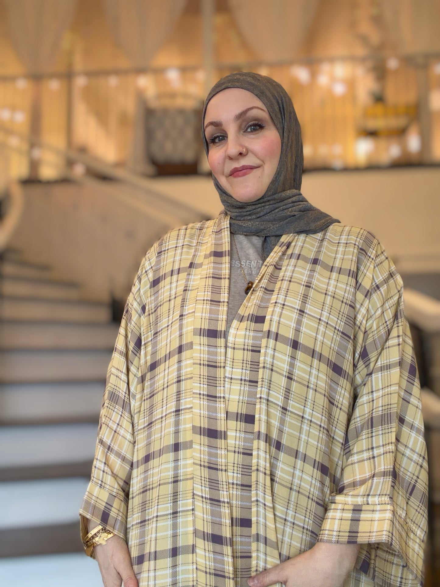Nour Oversized Abaya - Westminster Plaid