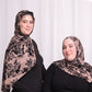 Printed Jersey Hijab: Taupe Rose