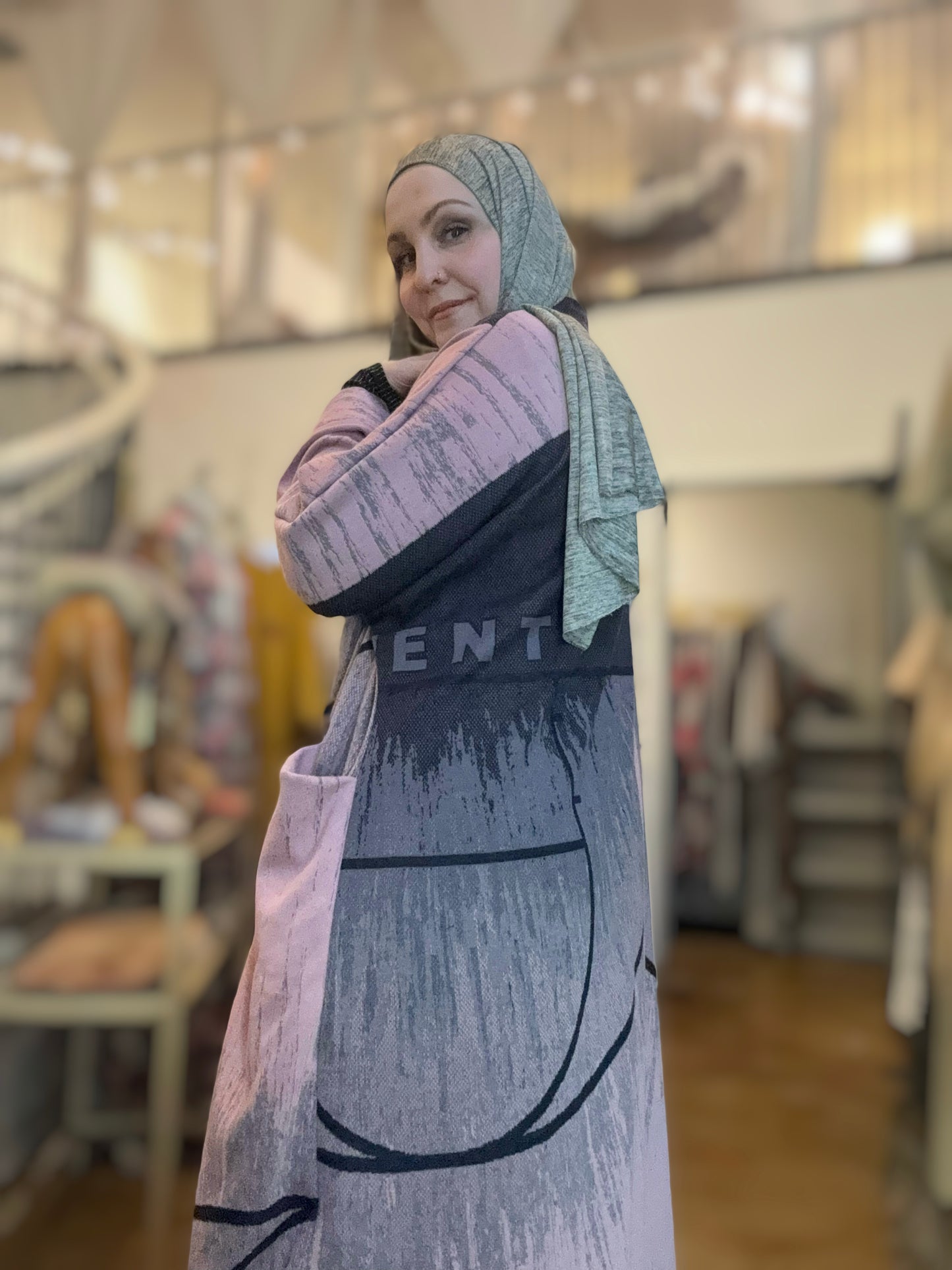 Pocket Anorak Sweater Abaya - Courtside