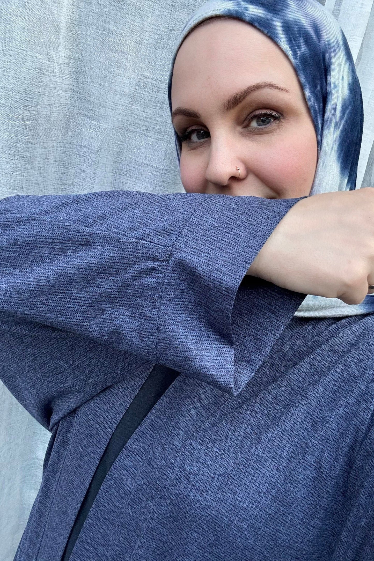 Nour Oversized Abaya - Muted Navy Blue Performance