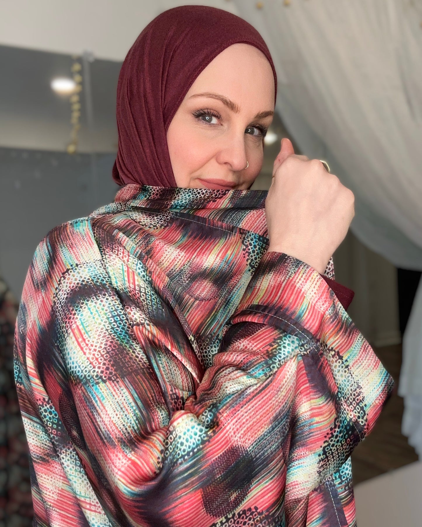 Nour Oversized Satin Abaya - Desert Pulse