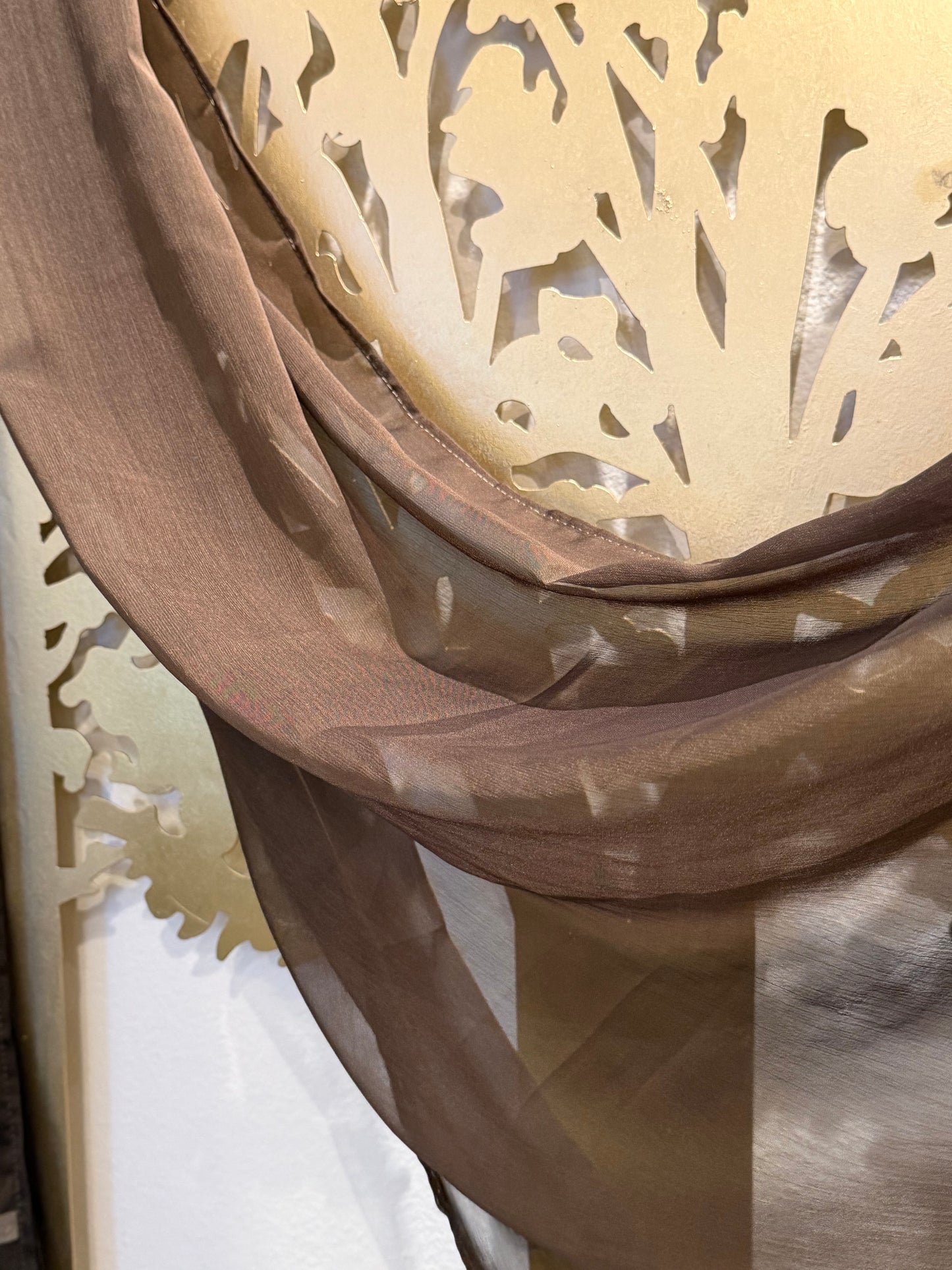 Iridescent Chiffon Hijab: Espresso