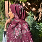 Crinkle Chiffon Hijab: Halal Merlot Floral