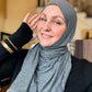 Jersey Hijab: Heathered Dark Grey