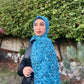 Chiffon Hijab: Blue Diamond Leopard