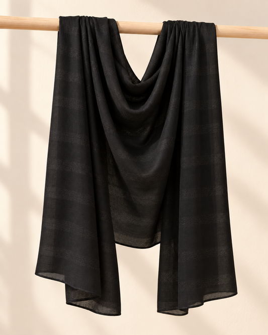 Woven Jersey Hijab: Noir Starlight