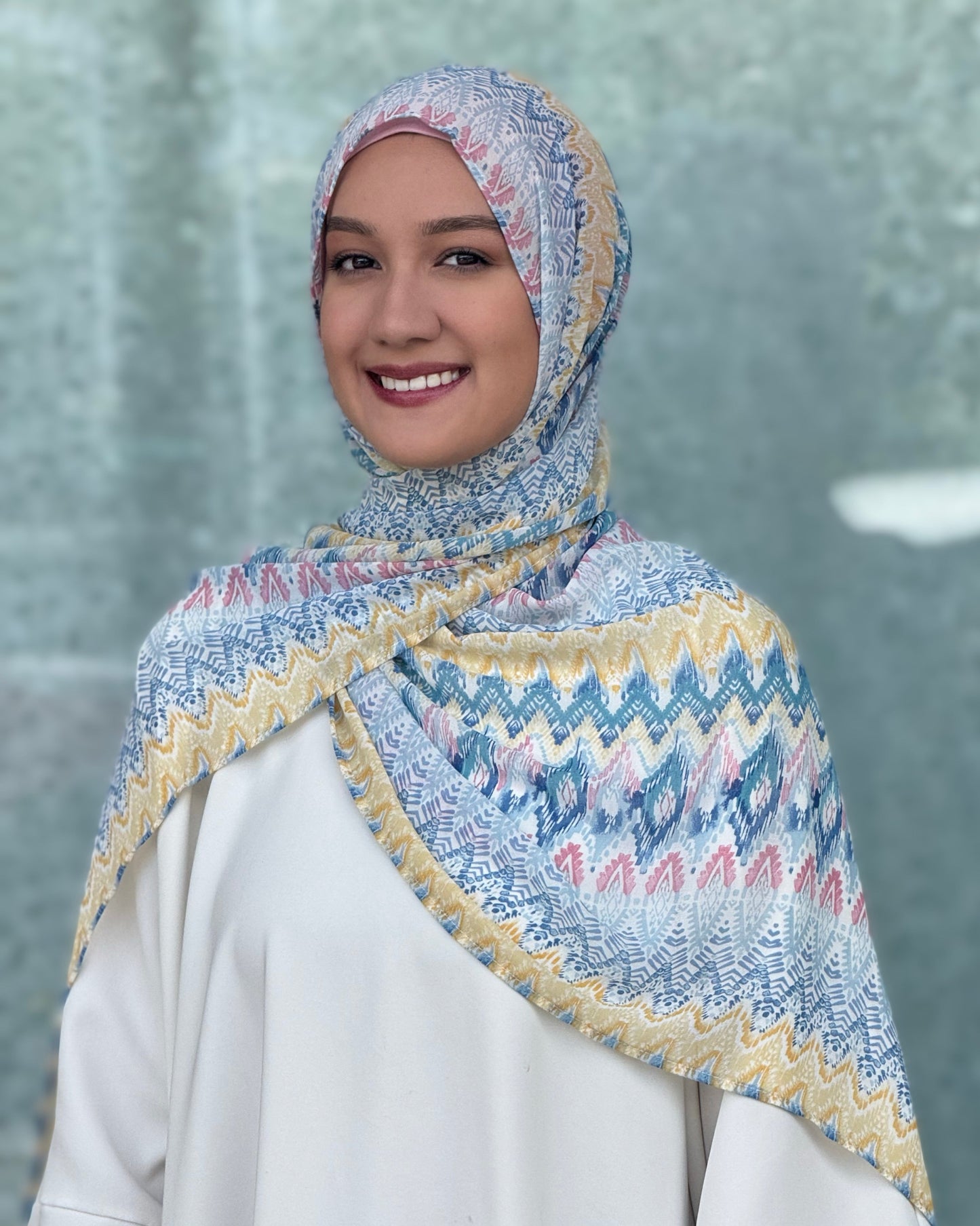 Crepe Chiffon Hijab: Noor Ikat Pastel