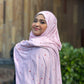 Printed Jersey Hijab: Connected Blush Hearts