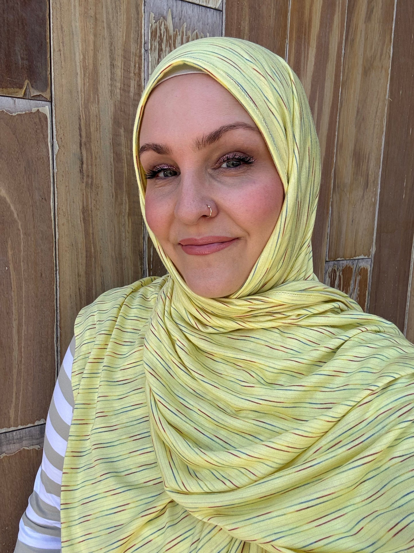 Woven Jersey Hijab: Limonata Streaks