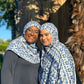 Printed Jersey Hijab: Blue Ikat