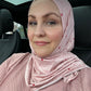 Printed Jersey Hijab: Connected Blush Hearts