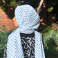 Chiffon Hijab: White & Turquoise Polka Dot