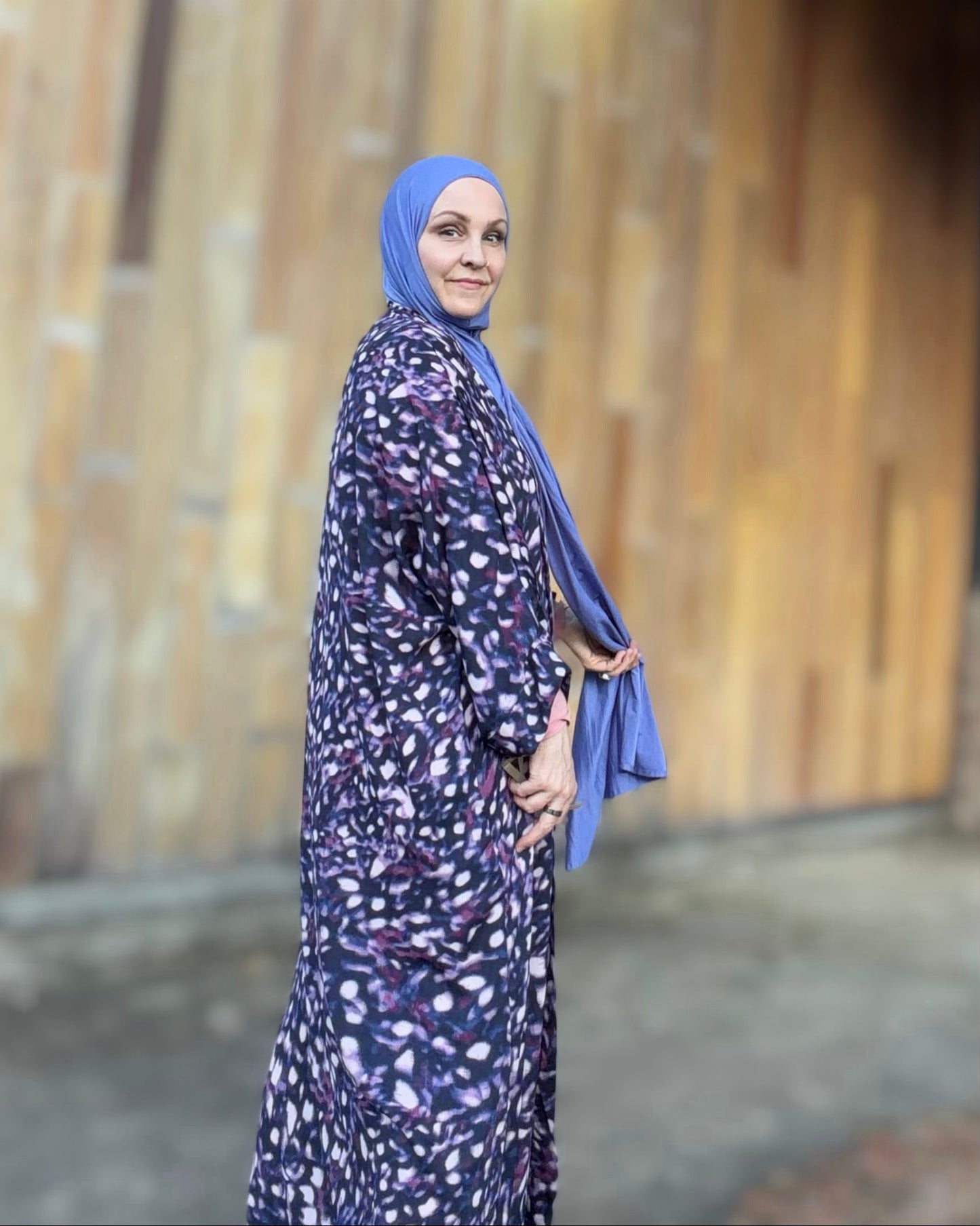Nour Oversized Satin Abaya - Purple Ferrasha