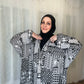 Nour Oversized Abaya - Alabaster Burnout
