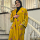 Pocket Anorak Abaya - Golden Hibiscus Bloom