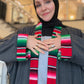 Guadalupe Pocket Charcoal Abaya – Majestic Serape Red & Green