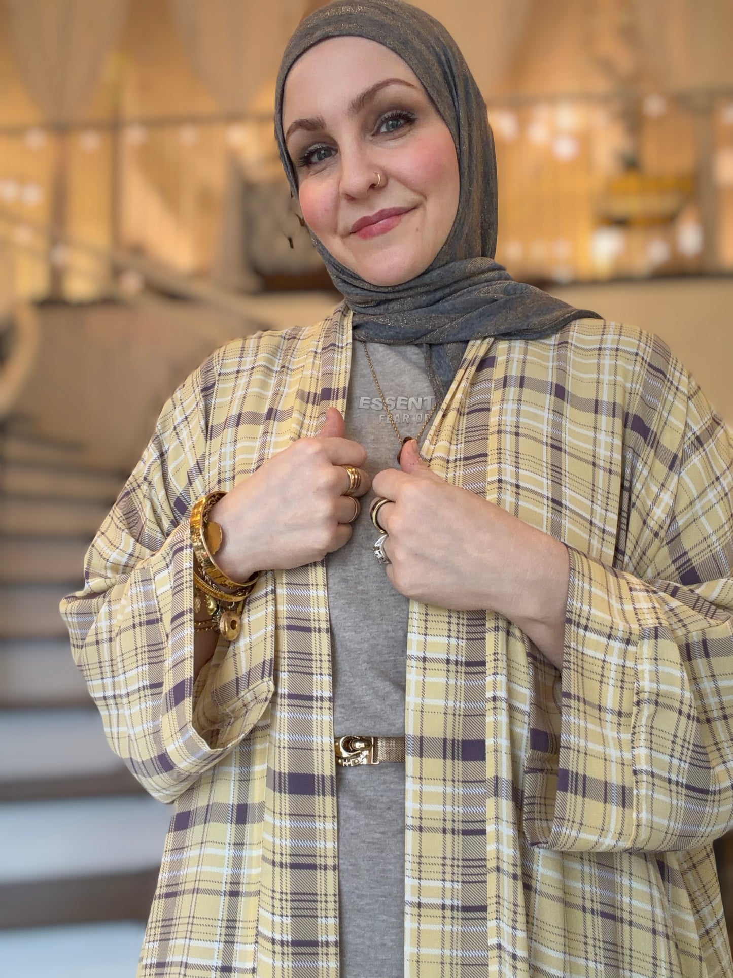 Nour Oversized Abaya - Westminster Plaid