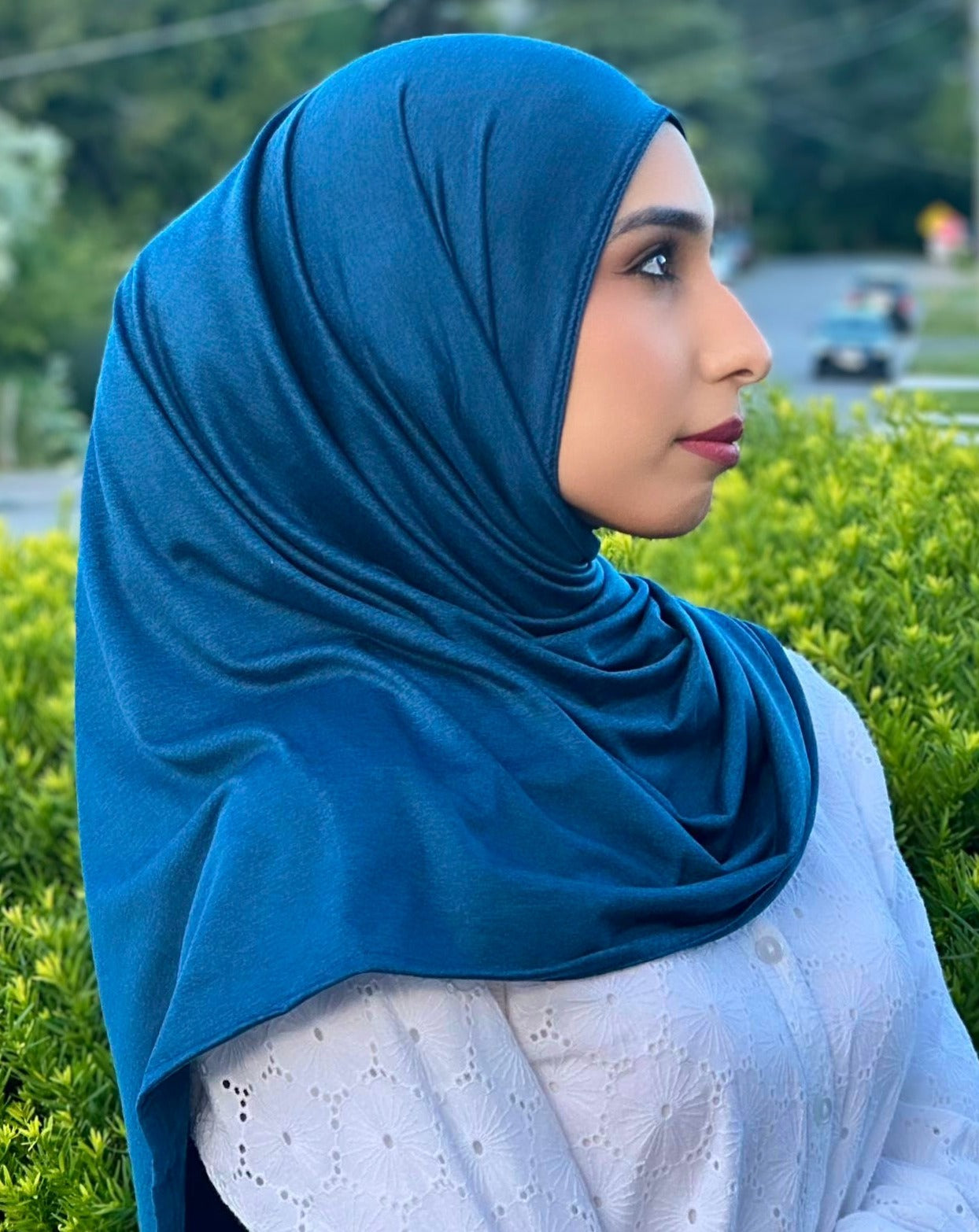 Performance Jersey Hijab: Prussian Blue