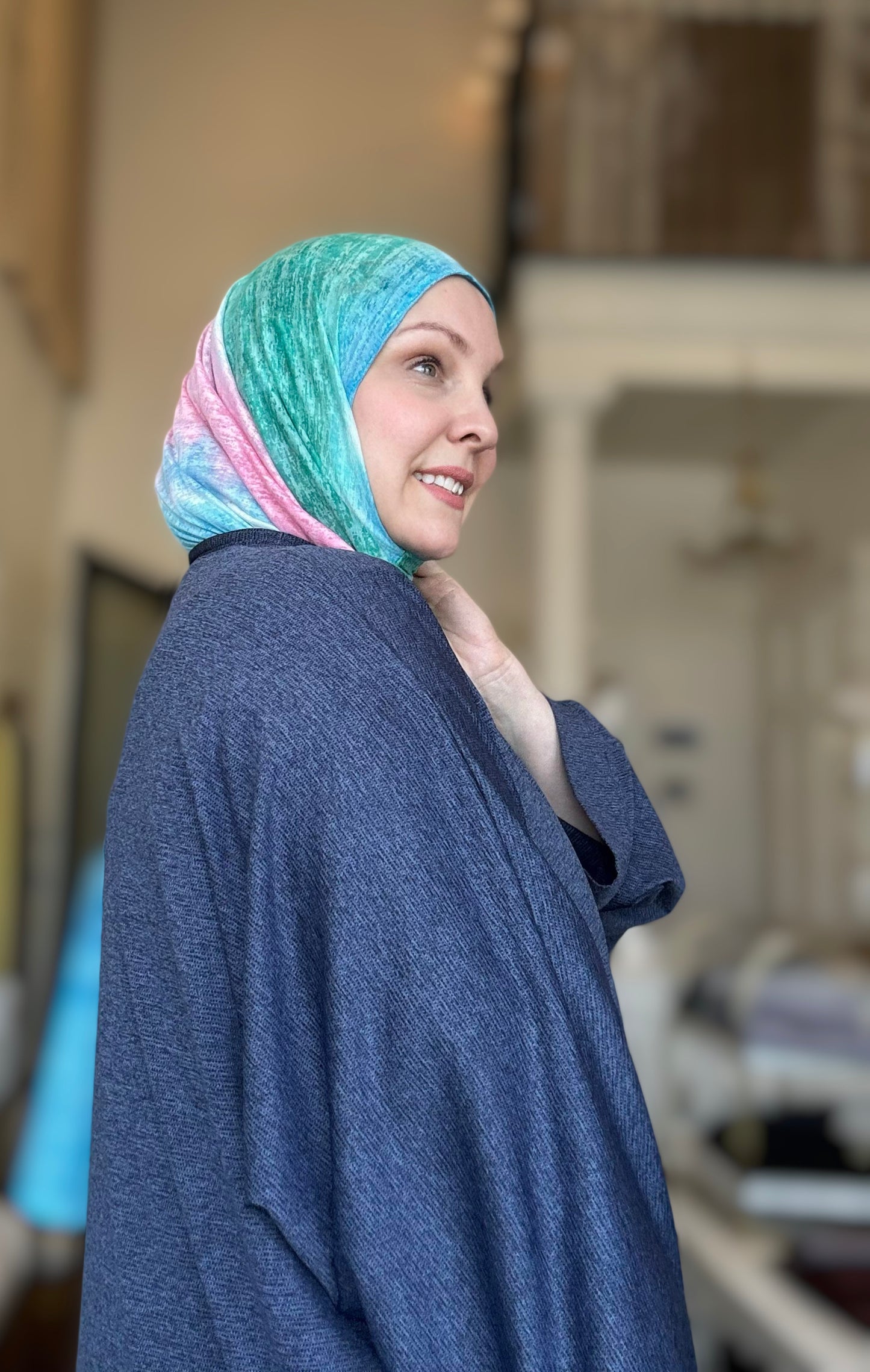 Burnout Tissue Jersey Hijab: Zuma Beach