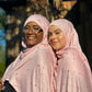 Printed Jersey Hijab: Connected Blush Hearts
